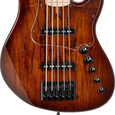 Cort GBFUSION5ABB GB Series Fusion 5 String Bass Guitar. Antique Brown Burst image 1