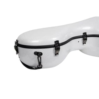 Crossrock Ultra-light Fiberglass Cello Case with Wheels-Fits 4/4 Full-size Cello- Includes Padded Music Pouch, 3 Handles, Removable Shoulder Straps, TSA Lock-White image 6