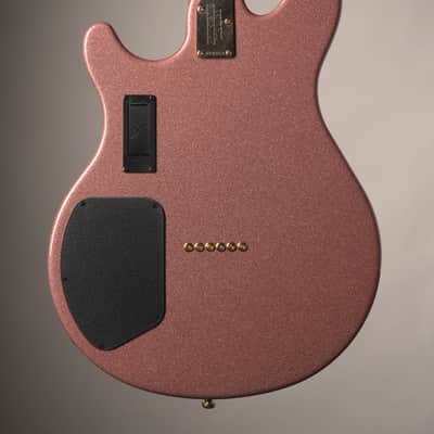 Ernie Ball Music Man Valentine Electric Guitar - Pink Champagne Sparkle w. original deluxe gig bag image 2