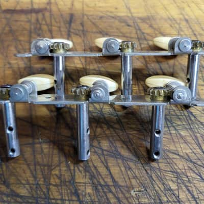 Vintage RARE 1970's 3x3 On a Plate Open Back Fancy Guitar Tuners Japan Luthier Parts #6 image 4