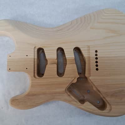 Unfinished Ash SSS Hardtail guitar body - fits Fender Strat Stratocaster necks J2234 image 3