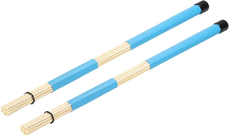 Bamboo Drum Stick Rods Brushes Hot Rods Drumsticks Brush Blue For Jazz Acoustic Rock Band Music Lover Percussion 1 Pair image 1