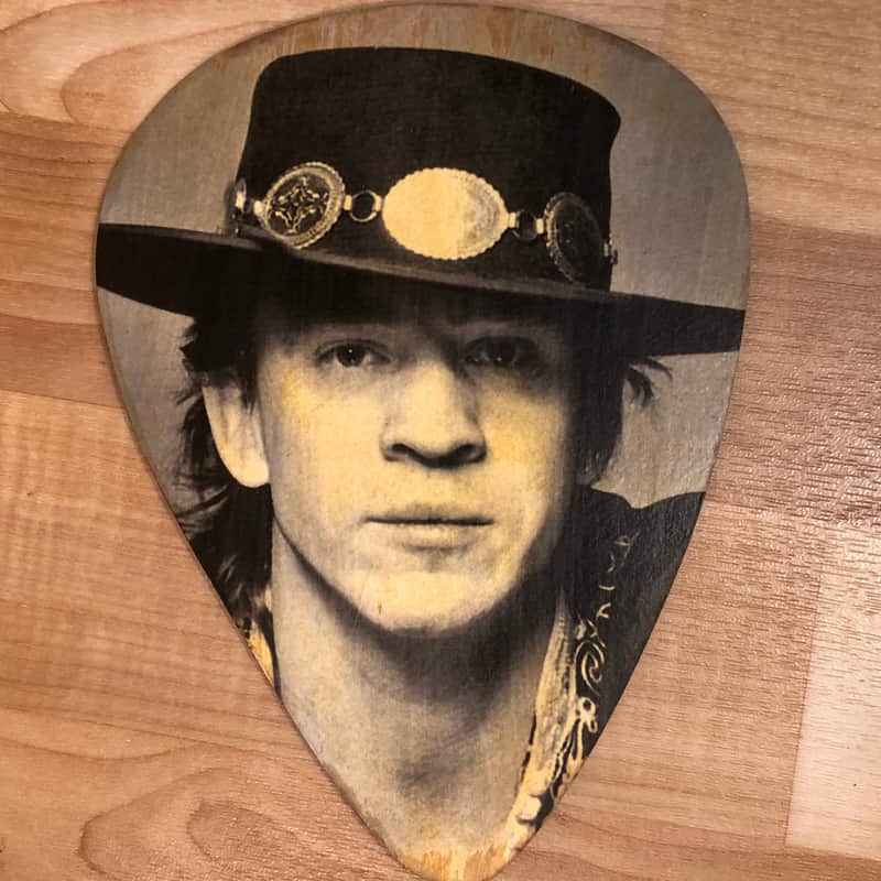 Stevie Ray Vaughan B&W Jumbo Guitar Pick Wall Art image 1