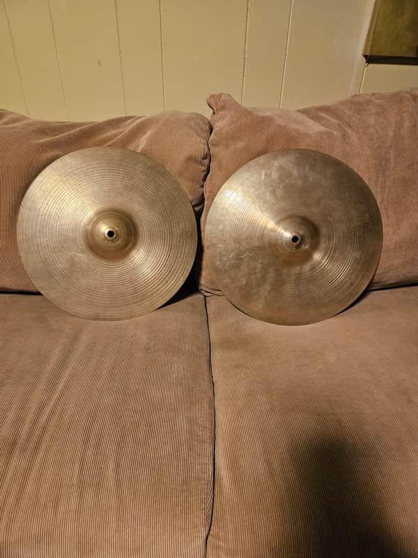Zildjian 13" A. Zildjian Small Stamp 1957 - 1960 Thin Hats (624 & 753) image 1
