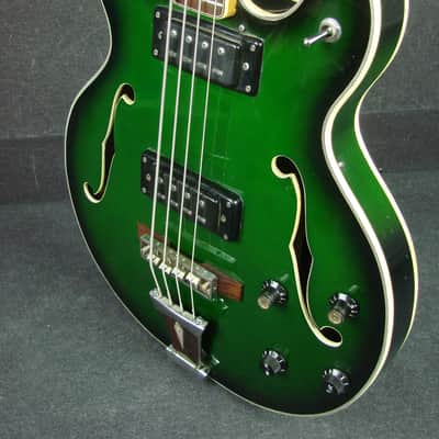 Vintage Aria Made in Japan Model 1410 Hollow Body Electric Bass Guitar image 5