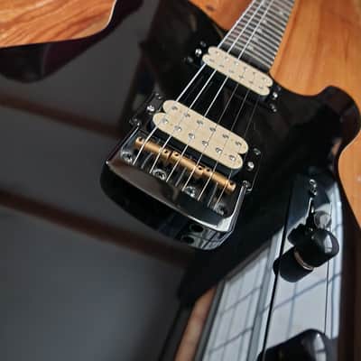 Carparelli T-Style HH Electric Guitar – Phoenix Humbuckers, Roasted Maple Neck, Push/Push Coil Split, 2026 - Gloss Black with Cream Binding image 4