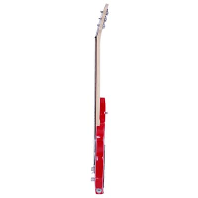 Cxxss Novice Flame Shaped Electric Guitar HSH Pickup Bag Strap Paddle Rocker Cable Wrench Tool - Red image 9