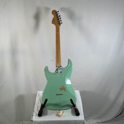 Squier Tom Delonge Stratocaster 2002 - Seafoam Green/Teal - w/ Gig Bag and Mod image 9