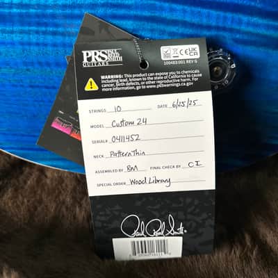 PRS Wood Library Custom 24 Flame Top  Brazilian Rosewood Fretboard!  - Aquamarine 411452 image 15