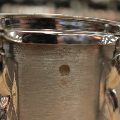Vintage 1970s Premier Hi-Fi  5x14" Brushed Chrome over Aluminum Snare Drum (Made in England) image 11