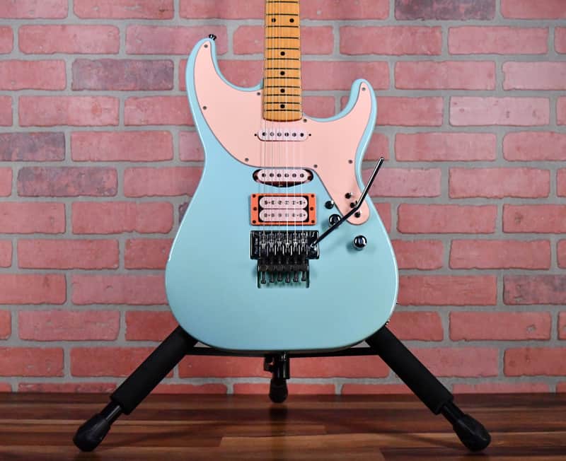 Kramer Elliot Easton Pro 1 1987 Seafoam /Neon Pink Guard andPickups w/OHSC image 1