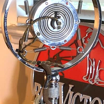 Early 1930's UNIVERSAL BB Carbon Ring Spring Microphone w/Stand & Cable-working! image 7
