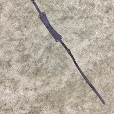 LM Helheim viking series black leather guitar strap image 2