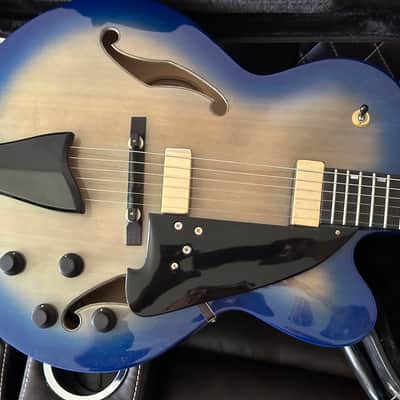 2027 Ibanez AFC155-JBB Contemporary Archtop Jet Blue Burst image 1