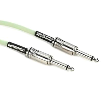 20" Ernie Ball GLOW IN THE DARK Instrument Flex Cable Durable High-Quality Tangle-Resistant Ultra-Flexible Shielded Low-Noise Design Natural Frequency Response Clean for the Studio Tough for the Road image 2