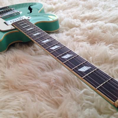 1996 Epiphone Casino TQ Turquoise MIK Peerless Seafoam Surf Green Guitar Korea image 6