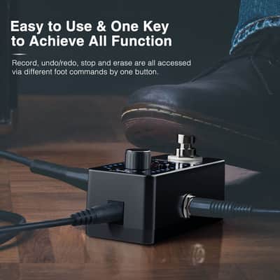 LEKATO Guitar Looper Pedal Effect Pedal with Tuner Function Looper Pedal Loops 9 Loops 40 minutes Record Time with USB Cable and 9V 0.6A Pedal Power Supply Adapter image 3