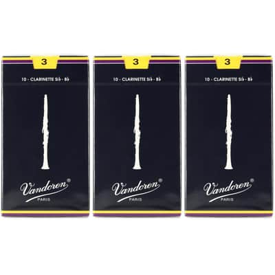 Vandoren CR103 Traditional Bb Clarinet Reed - 3.0 (30-pack) image 1