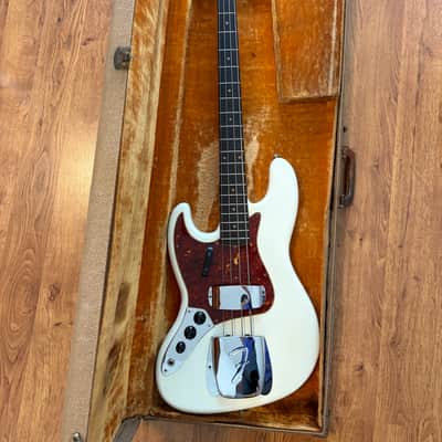 1961 Fender Jazz Bass Left-Handed Olympic White Nitro Refinish w/ Original Pickups & Case image 5