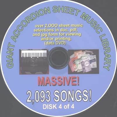 Massive Collection of Accordion Sheet Music 4-DVDS WITH 2093 Selections image 4
