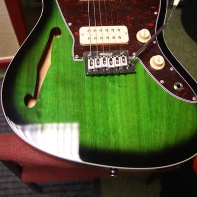 Revelation RJT-60 M TL semi acoustic guitar in greenburst image 1