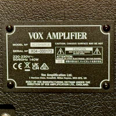 Vox AC 15X HW Combo 1x12”  Celestion Blue Alnico Hand Wired (We have the UNIQUE 2 Units in Spain) image 16