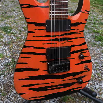 Jackson Soloist 7 string Upgraded EMG 81-7 / 85-7 Hipshot Tuners Neck Thru Tiger Stripe W/ Gigbag image 1