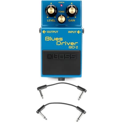Boss BD-2 Blues Driver Pedal with 3 Patch Cables image 1
