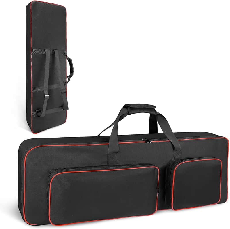 76-Key Keyboard Case, Electric Piano Keyboard Gig Bag Backpack with 10mm Padding, Adjustable Shoulder Straps & 2 Large Accessory Pockets image 1