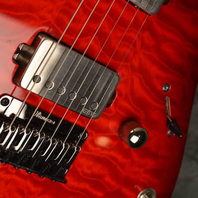 Ibanez RG 6005 FE QM Quilted Maple Top Blaze Red Burst USA EMG Pickups w Hardshell Case Included image 8