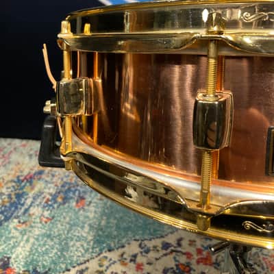 Pearl - 4x14" MSX-1440 Marvin "Smitty" Smith Signature Snare Drum,Copper with Gold-Plated Hardware - 1998 image 7