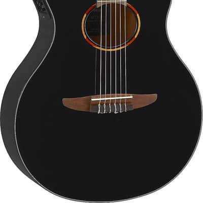 Yamaha NTX1 Thinline Acoustic-Electric Classical Guitar, Solid Spruce Top, Black image 2
