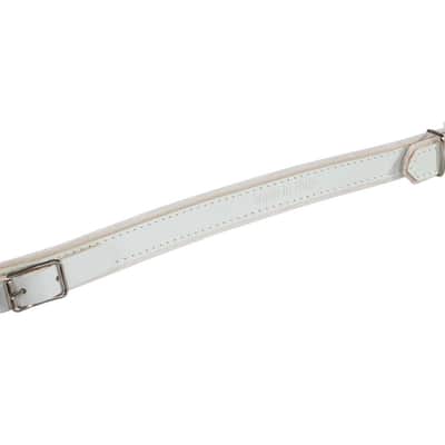 Hohner 44 In. X 4 In. Leather & Velvet Accordion Straps X-Large W/ Back Strap (ACC20-WHT/WHT) image 2