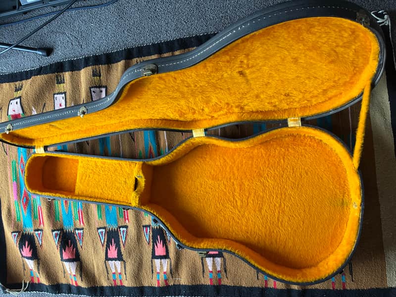 1960s Gibson  ES-330 Case , Black w. Yellow Lining image 1
