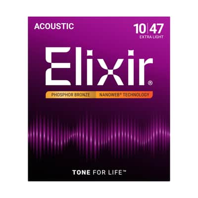 Elixir Nanoweb Phosphor Bronze Extra-Light Acoustic Guitar Strings 10-47 image 2