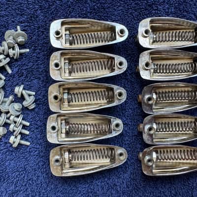 Slingerland Lot of 10 Vintage Bass Drum Lugs 70s - Chrome image 9