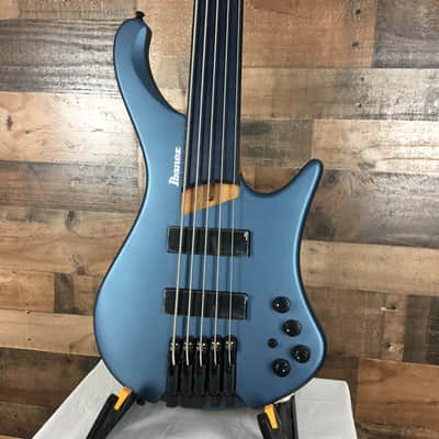 Ibanez EHB1005F Fretless 5-string Bass Guitar, Artic Ocean Matte, Gig Bag, 159 image 4