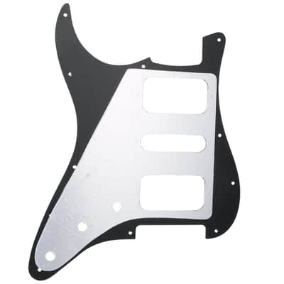 11 Holes Round Corner HSH Strat Pickguard for American/Mexican Fender Standard Stratocaster Electric Guitar, 4Ply Black Pearl image 3