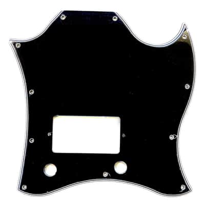 Pre-2017 Gibson SG Standard Batwing Single Pickup Pickguard 5 ply Wide Bevel Black/White Made In USA image 1
