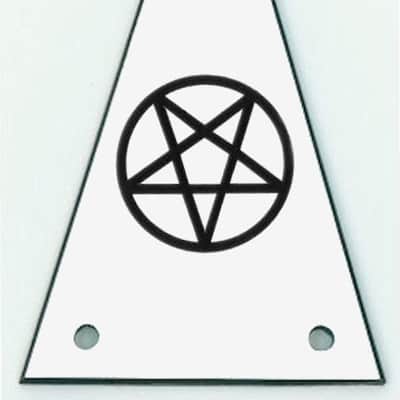 GUITAR TRUSS ROD COVER - Custom Engraved - Fits JACKSON - PENTAGRAM 666 - WHITE