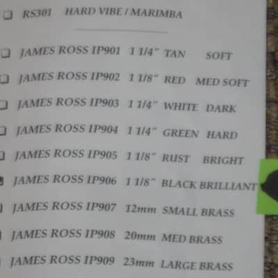 ONE pair new old stock (with packaging) Innovative Percussion James Ross IP906 BRILLIANT XYLOPHONE / GLOCKENSPIEL / BELL Mallets, 1 and 1/8" Black Round Ball (head), Rattan Handle -- BRILLIANT for bright cutting tone, sound, response (from 2019) image 4