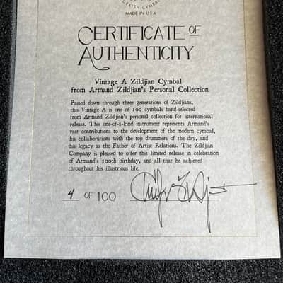Zildjian Armand Zildjian Personal Collection Limited Edition 4/100 1940-1950 - Natural image 6