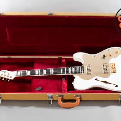 2012 Fender MIJ TN72G Thinline Super Deluxe Telecaster Olympic White Gold Hardware Japan w/ HSC Bild 2