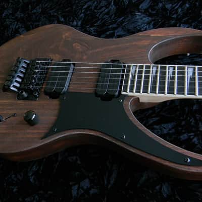 AGT Custom Shop Guitar Raw Walnut Ibanez Parts 540p Style Poplar Body Sharktooth Neck image 7