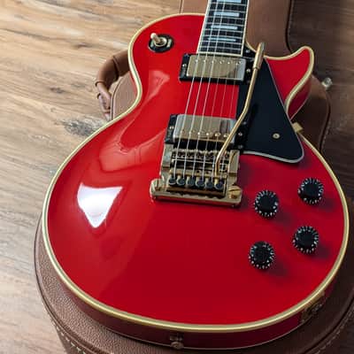 1985 Gibson Les Paul Custom Electric Guitar Ferrari Red Tim Shaw 100% Original 10.4Lbs image 4