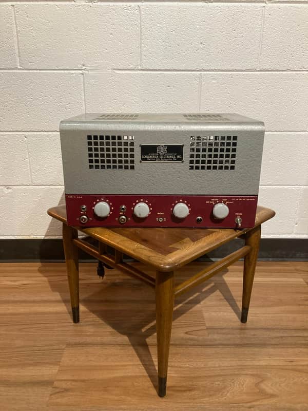 Schulmerich Electronics Model E11 1940’s - Dual 807 Guitar Amplifier Head - 4-8-16 ohm - Red / grey image 1