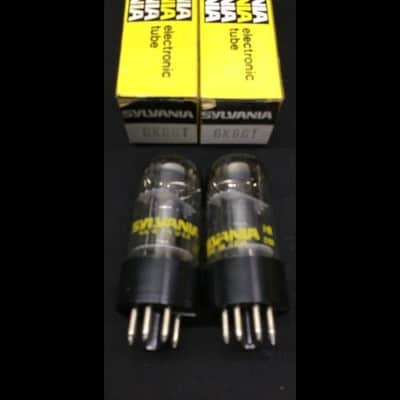 MATCHED PAIR SYLVANIA 6K6GT Amplifier Vintage Power VACUUM TUBES Tested D.9599 image 1