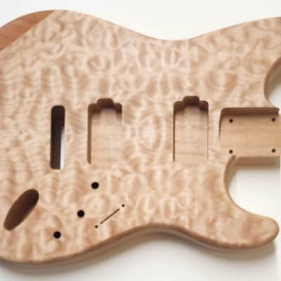 Shepard Custom Guitars Custom Stratocaster Body Semi-hollow Backroute F Hole Optional Quilted Maple Top On 1pc Mahogany 2026 - Unfinished image 1