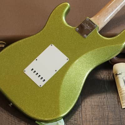 Minty! 2008 Fender Dick Dale Stratocaster Chartreuse Sparkle + COA OHSC image 13