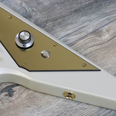Rare! Dunable Asteroid Flying V  Limited 1 of a kind Psycho Guitar Las Vegas 2018 White (2274) image 8